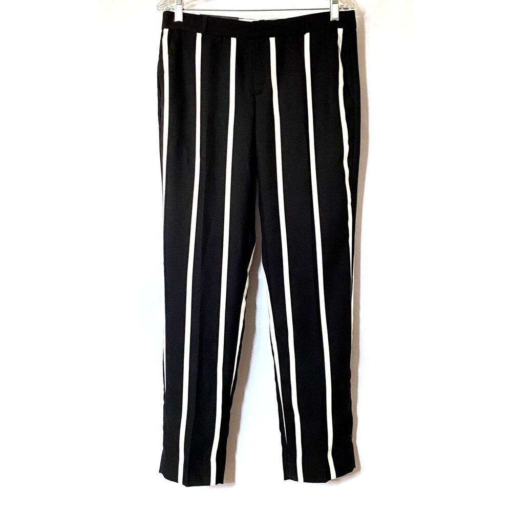 Banana Republic Avery Ankle Pants Womens 4 Long  Multi Striped Crop Trouser New